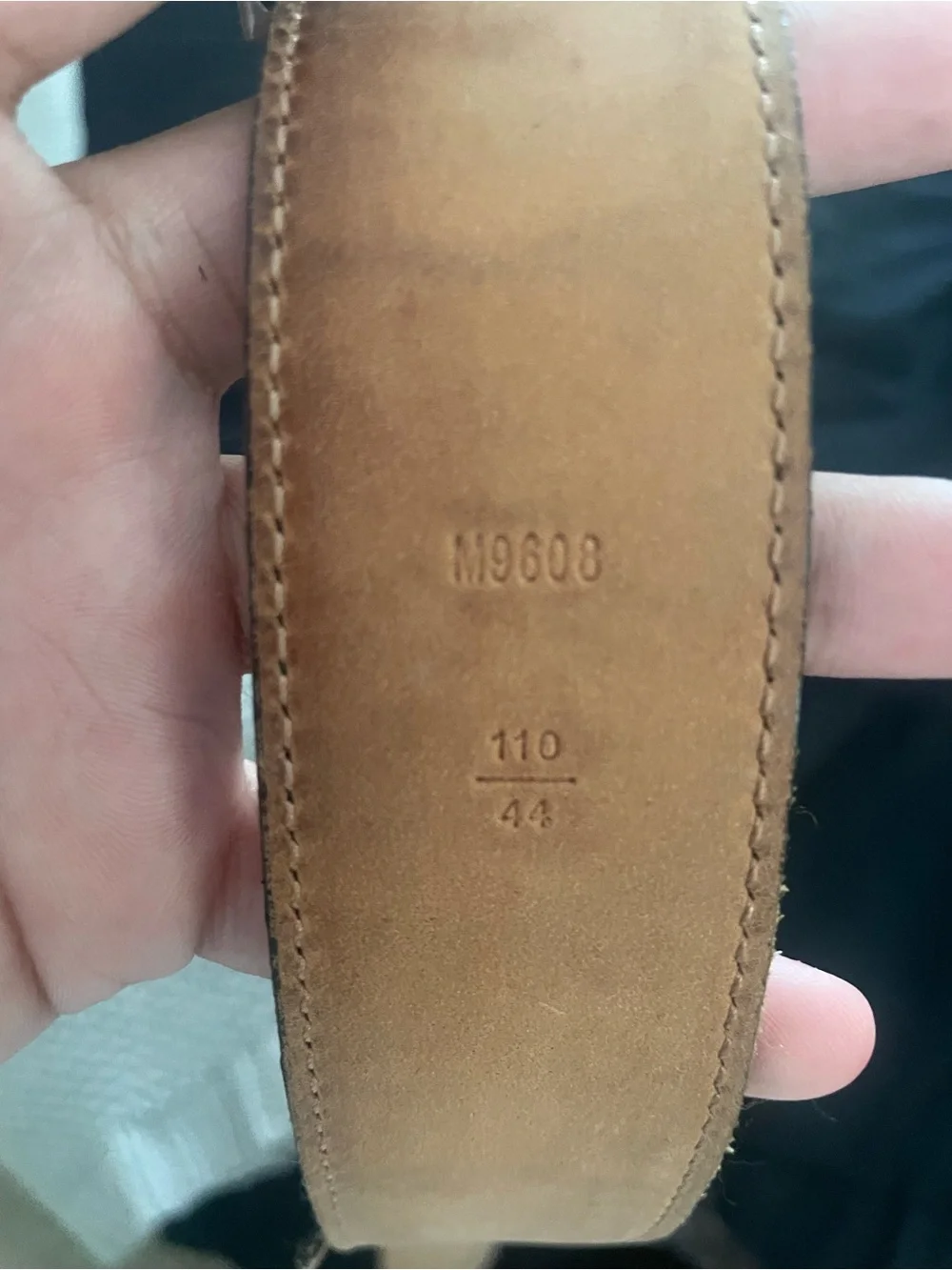 Louis Vuitton Brown Monogram Leather Men's Belt with Silver LV Buckle